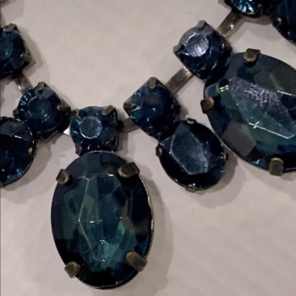 J. Crew Black and Blue Necklace Striking Bib Design - Picture 4 of 6